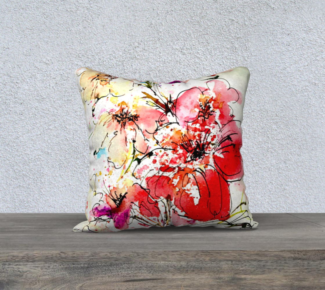 Throw pillow case 18x18 Flowers